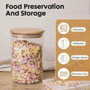 YUNCANG Glass Food Storage Jars 37oz [Set of 6],Clear Glass Food Storage Containers with Airtight Bamboo Lid Stackable Kitchen Canisters for Candy,Cookie,Rice,Sugar,Flour,Pasta by CozyNest Decor