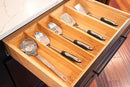 Umilife Bamboo Kitchen Utensils Organizer, 13 Inch Drawer Dividers for Silverware, Extra Deep Holder, with Non-Slip Feet, Wood Caddy for Flatware Cutlery by CozyNest Decor