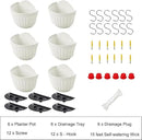 ORIMERC 6 Pack 10 inch Large White Wall Planter Pots Vertical Living Wall Hanging Planters Wall Mounted Planter Holder with Drainage Hole for Indoor Outdoor Plants Wall Decor with Hooks/Screws by GreenHaven Gardens