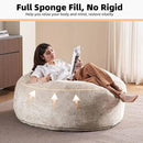 5FT，Big Bean Bag Chairs for Adults，Large beanbag with Filler Included，Memory Foam Material，Easy to Clean and Washable Corduroy Fabric，Suitable for Living Room and Bedroom (Apricot, 5 Foot)