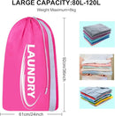 Sylfairy 2 Pack XL Laundry Bag with Strap,Heavy Duty Travel Laundry Bag,Rip-Stop Dirty Clothes Shoulder Bag with Drawstring,Easy Fit a Laundry Hamper or Basket Travel Essentials by TinyTreasures Baby Boutique