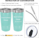 iProductsUS Personalized Tumbler for Women, 20oz Custom Insulated Stainless Steel Cup Engraved Your Name and Designs, Travel Coffee Mug with Lid, Gifts for Mom, Keep Drinks Cold and Hot (Teal) by TinyTreasures Baby Boutique