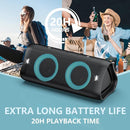 DONOW Portable Bluetooth Speaker with Lights, 30W Stereo Sound, Bass Boost, IPX5 Waterproof, 20H Playtime, Built-in Mic, Speakers Bluetooth Wireless for Home, Party, Outdoor, Travel(Black) by TinyTreasures Baby Boutique