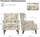 UIXE High Back Floral Accent Chair, Fabric Upholstered Armchair for Living Room, Retro Wingback Arm Chair with Solid Wood Legs, Nailhead Trim Single Sofa Bedroom Reading Seat - Bird Pattern by CozyNest Decor