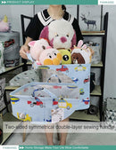 FANKANG Square Nursery Hamper Storage Bins Canvas Laundry Basket Foldable with Waterproof PE Coating Storage Baskets Gift Baskets for Children, Office, Bedroom, Clothes（Square-Car ） by TinyTreasures Baby Boutique