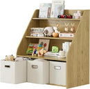 Kids Bookshelf and Toy Organizer, 3-Tier Toy Storage Organizer with 3 Movable Drawers, Montessori Toy Shelf, Nursery Book Shelves Toddler Bookshelf for Kids Room Living Room Nursery by CozyNest Decor