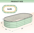 2 Pcs 6x3x1ft Oval Raised Garden Bed, Galvanized Raised Beds,Open-Ended Base Metal Raised Planter Beds,Garden Bed Outdoor,Planter Raised Boxes for Vegetables, Flowers,Tool-Free Asse,Green by CozyNest Decor