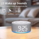 Upgraded 【3 in 1】 White Noise Sound Machine Alarm Clock Night Light with Double Alarms Backup Battery 30 Sleeping Sounds for Baby Kids Adults 32 Level Volume 5 Timers Memory Function 15 Wake Up Sounds by TinyTreasures Baby Boutique