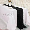10FT 12 Pack Black Cheesecloth Table Runner 20 x 120 Inch Long Boho Fabric Rustic Cheese Cloth Table Runner for Wedding Bridal Shower Baby Shower Gauze Sheer Birthday Party Table Decorations by CozyNest Decor