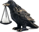 Raven Gothic Home Decor Fake Crow Light Holder Raven Lamp Tealight Candle Holder Resin Raven Statue Wearing Gold by CozyNest Decor