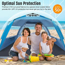 WhiteFang Deluxe Pop Up Beach Tent Sun Shade Shelter for 3-4/5-6 Person, UV Protection, Extendable Floor with 3 Ventilating Windows Plus Carrying Bag, Stakes, and Guy Lines by TinyTreasures Baby Boutique