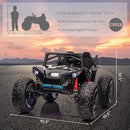 2 Seaters 24V Ride on UTV with Remote Control,10AH Battery, 400W Powerful Motors with 17" EVA Wheels, 20.5“ Seat Width Electric Ride Toy with Metal Suspension,LED Lights,Music,Horn (Black) by TinyTreasures Baby Boutique