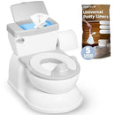 Real Feel 2-in-1 Potty with Wipes Storage, Flushing Sounds & Disposable Liners - Realistic Toilet - Easy to Clean & Assemble - Jool Baby (Gray) by TinyTreasures Baby Boutique