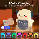 Axolotl Alarm Clock with Night Light for Kids, Rechargeable Silicone Lamp Time to Wake Clock Cute Animal Tabletop Lamp, Perfect Sleep Companion for Boys Girls, White by TinyTreasures Baby Boutique