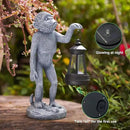 Garden Statue Monkey Figurine - Monkey Decor with Solar Powered Led Lights for Patio Lawn Balcony Yard - Ideal Gift for Women Moms Grandma Housewarming by GreenHaven Gardens