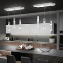 OKELI Smart 3-Light LED Pendant Lighting for Kitchen Island, 18W 1350LM Adjustable 3000K-6000K, Dimmable via TUYA App & Voice Control (Alexa/Google Home), Modern Crystal Bubble Pendant,Chrome Square by CozyNest Decor