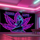 ADDWel Blacklight Tapestry for Bedroom, Tapestry Glow In The Dark, UV Reactive Black Light Posters Wall Hanging for Bedroom Dorm Living Room Backdrop Decor by CozyNest Decor
