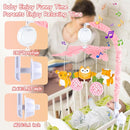 Baby Crib Mobile with Music and Lights, Mobile for Crib with Remote Control, Rotation, Starlight Projection, Crib Toys for Babies Boys Girls(Pink) by TinyTreasures Baby Boutique