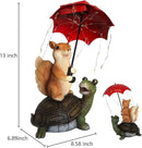 Solar Garden Statue Outdoor Decor - Squirrel Standing on Turtle Holding Umbrella with String Lights Outdoor Waterproof Statues for Patio Lawn Yard Decoration Garden Ornaments Housewarming Gifts by GreenHaven Gardens
