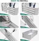 Galvanized Raised Garden Bed - 4x2x1ft Metal Garden Planter Box Outdoor | Steel Raised Bed Kit with Bracing Rods, Gloves for Gardening Vegetables Fruits and Flowers (Silver) by GreenHaven Gardens