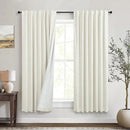 Neutral Rustic Nursery Blackout Curtains for Bedroom 58 Inches Long Cream Ivory Insulated Thermal Curtains for Summer Heat Blocking Linen Custom Drapes Back Tab Pleated Industrial Farmhouse 58 Length by CozyNest Decor