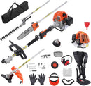 VEVOR 5-in-1 26cc 2 Cycle Gas Powered Dual Sided Hedge Trimmer, Weed Eater, String Trimmer, Edger, Pole Saw Chainsaw Pruner with EPA, CE and EMC Certification by GreenHaven Gardens