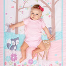 UOMNY Crib Bedding Set for Girls 3 Piece Woodland Baby Girl Crib Bedding Set Include Fitted Crib Sheet Comforter Crib Skirt by TinyTreasures Baby Boutique