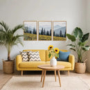 HPINUB Boho Sunflowers Landscape Framed Canvas Wall Art Set,Nature Pine Tree Wall Decor,Abstract Flowers Artwork Rustic Mountain Misty Forest Art Print for Living Room,Bedroom,Office-16 x24 x3 by CozyNest Decor