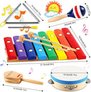 LOOIKOOS Baby Musical Instruments Montessori Wooden Toys for Toddlers 1-3,Percussion Instruments Set for Kids Preschool Educational Musical Toys for Boys and Girls Gifts by TinyTreasures Baby Boutique