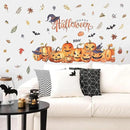 clothmile 38.18 x 36.15 Inch Halloween Wall Decals Halloween Pumpkins Bat Leaves Wall Stickers Removable Halloween Peel and Stick Sticker for Halloween Party Supplies Home Window Decor by CozyNest Decor