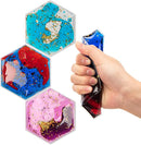 Art3d Hexagon Sensory Fidget Liquid Motion Tiles for Kids, Toddler, Teens - Interactive Soft Gel Liquid Play Mats for Home, Schools, Playrooms, Multi-Pack of 3 Tiles by TinyTreasures Baby Boutique