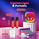 LED Karaoke Machine Toy: Mini Microphone for Kids 4 5 6 7 8 9 10 Year Old Boys Girls Toys Birthday Gifts Portable Bluetooth Speaker with 2 Wireless Mics for Adults Boy Girl Ages 3-12 by TinyTreasures Baby Boutique