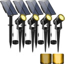 Solar Spot Lights Outdoor, Solar Landscape Spotlights IP65 Waterproof 9.8ft Cable, Auto On/Off Outdoor Wall Lights for Garden Yard Driveway Porch Walkway Pool (1-in-1 3000K Warm White 4 Pack) by GreenHaven Gardens