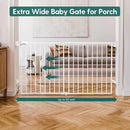 Babelio 31.5-55" No Bottom Bar Baby Gate Extra Wide, 2-in-1 Auto Close Dog Gate for The House, Stairs and Doorways, with Large Walk Thru Door, White by TinyTreasures Baby Boutique