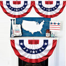 6 Pack USA Pleated Bunting Fan Flags, 1.5 x 3 Ft Patriotic Half Fan Banner American Flag Decoration Bunting for Outside Red White and Blue Decor Independence Day Memorial Day 4th of july Decorations by GreenHaven Gardens