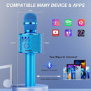 BONAOK Wireless Bluetooth Karaoke Microphone,3-in-1 Portable Handheld Karaoke Mic Speaker Machine Birthday Home Party for PC or All Smartphone (Q37 Blue) by TinyTreasures Baby Boutique