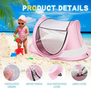 Baby Beach Tent,Large Pop Up Beach Tent Sun Shade for Beach,Portable Baby Travel Tent with Mosquito Net,Indoor Baby Play Tent,UPF 50+ UV Protection Sun Shelters for Infants by TinyTreasures Baby Boutique