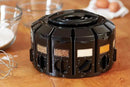 Kitchen Art Spice Rack Select-A-Spice Auto-Measure Carousel 12 Compartments Black 8.75 x 8.75 x 6 inches by CozyNest Decor