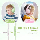 Kids Headphones with Microphone, Kids Headphones-94dB Volume Limited-Shareport, Foldable Wired Headphones by TinyTreasures Baby Boutique