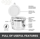 OGGI Clear Canister Airtight 28oz - Clamp Lid & Spoon - Airtight Food Storage Containers, Ideal for Kitchen & Pantry Storage of Bulk, Dry Food Including Flour, Sugar, Coffee, Rice, Tea, Spices & Herbs by CozyNest Decor