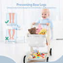 Asweets 2 in 1 Wooden Baby Walker Push and Pull Doll Stroller, Shopping Cart Learning Walker for Boys and Girls, Sit Stand Learning Toddler Toy (Grey) by TinyTreasures Baby Boutique