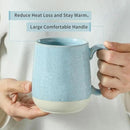 Hasense Ceramic Coffee Mugs, 15 Oz Coffee Cup with Handle Set of 4, Large Coffee Mug for Men, Modern Latte Cup for Cappuccino, Tea, Cocoa, Microwave & Dishwasher Safe, Birthday Gift, Light Blue by CozyNest Decor