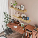 IAE Floating Wall Shelves 24 inch,Bathroom Shelves Wall Mounted,Invisible Shelves Floating Kitchen Shelves,Wooden Wall Shelves with Brackets for Living Room Wall Mounted,Easy Install,Set of 2,Natural by CozyNest Decor