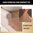 PrinceDeco Sectional Couch Covers Velvet Couch Cover for Dogs Washable L Shaped Couch Cover 1 Piece Individual Sectional Couch Covers with Elastic Bottom(Chaise Lounge,Camel) by CozyNest Decor