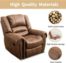 CANMOV Leather Recliner Chair Set of 2, Classic and Traditional Manual Recliner Chair with Comfortable Arms and Back,Manual Single Recliner Sofa for Living Room, Nut Brown by CozyNest Decor