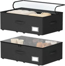 Underbed Storage Bins With Wheels, No Assemble Required 10 inches Height Large Capacity Rolling Underbed Shoe Storage Containers，Dorm Underbed Storage Drawers by CozyNest Decor