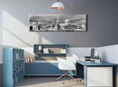 Cleveland Skyline Decor Wall Art Canvas Prints Black and White Night View USA Cityscape Panoramic Painting for Bedroom Office Framed and Ready to Hang 13.8"x47.3" by CozyNest Decor