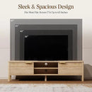 TV Stand for Living Room - up to 65 Inch TVs Mid Century Modern Entertainment Center with Storage and Adjustable Shelves, Media Console Table Oak 59" by CozyNest Decor