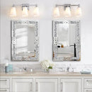 Crushed Diamond Decorative Wall Mirrors, 27.7x39.5 Inch Rectangle Living Room Mirrors for Wall Decor, Modern Glam Bathroom Dining Room Entryway Mirror Silver by CozyNest Decor