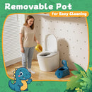 Potty Training Toilet Toddler Potty Chair Kids Boys Girls Dinosaur Animal Comfortable Potties Training Seat for Childrens Ages 1-3 Portable Baby Toilets with Lid Back Easy to Clean Potty Trainer,Blue by TinyTreasures Baby Boutique